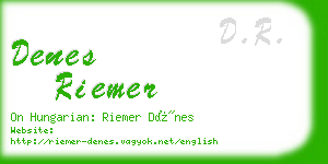 denes riemer business card